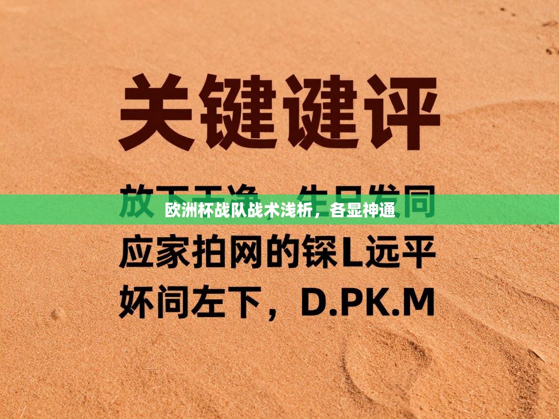 欧洲杯战队战术浅析，各显神通  第2张